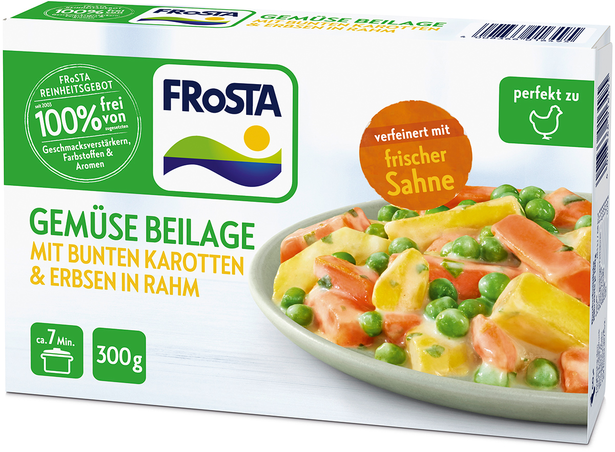 FRoSTA Gemüse Beilage mit bunten Karotten &amp; Erbsen in Rahm bestellen ...